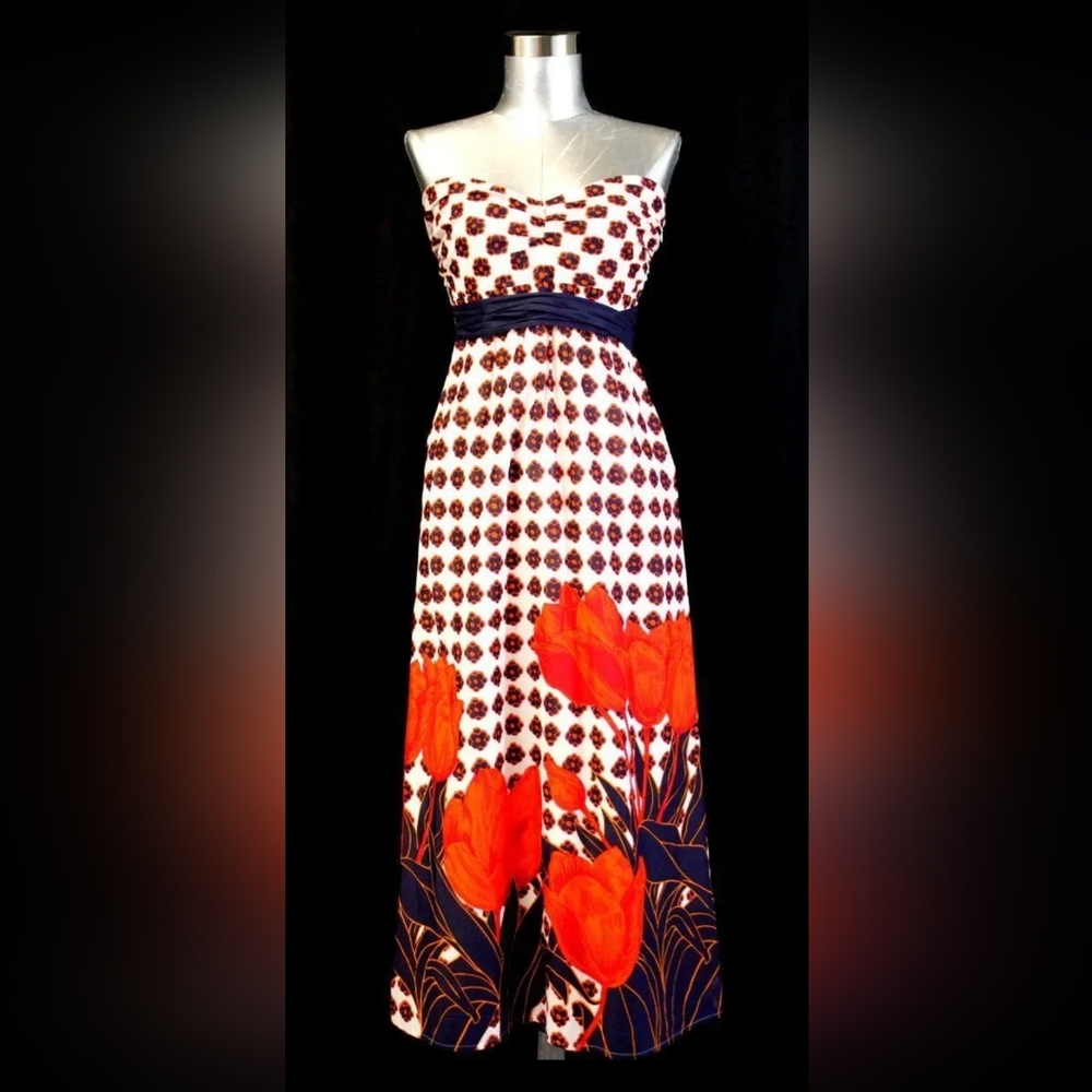 MAEVE Anthropologie TULIP FIELDS STRAPLESS DRE(Sz 12) (convertible straps)